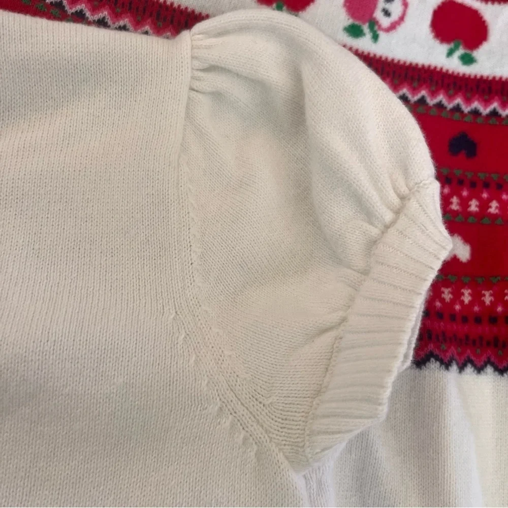Gymboree girls fairisle sweater dress candy apple Sz 8 cotton SS short sleeve